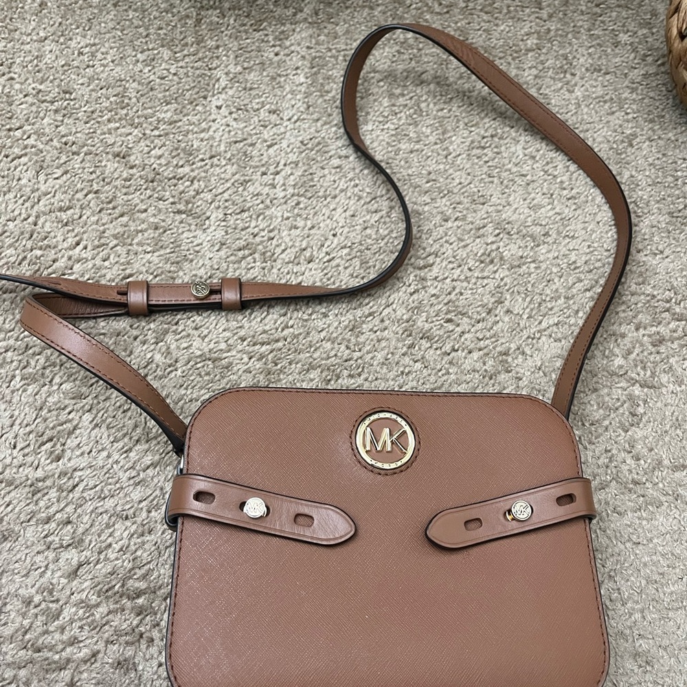 Michael Kors Tan Crossbody Bag with Gold Accents